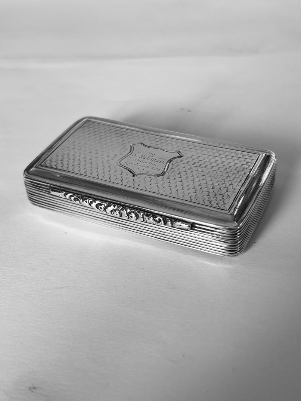 Antique Silver Early Victorian Snuff Box Francis Clark Birmingham 1841