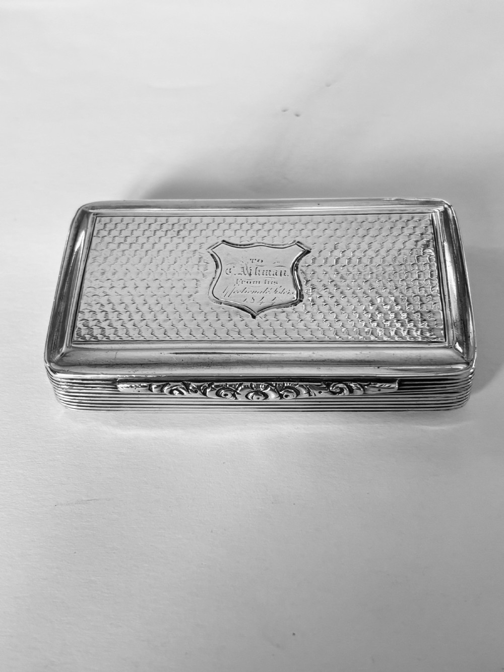 Antique Silver Early Victorian Snuff Box Francis Clark Birmingham 1841 View II