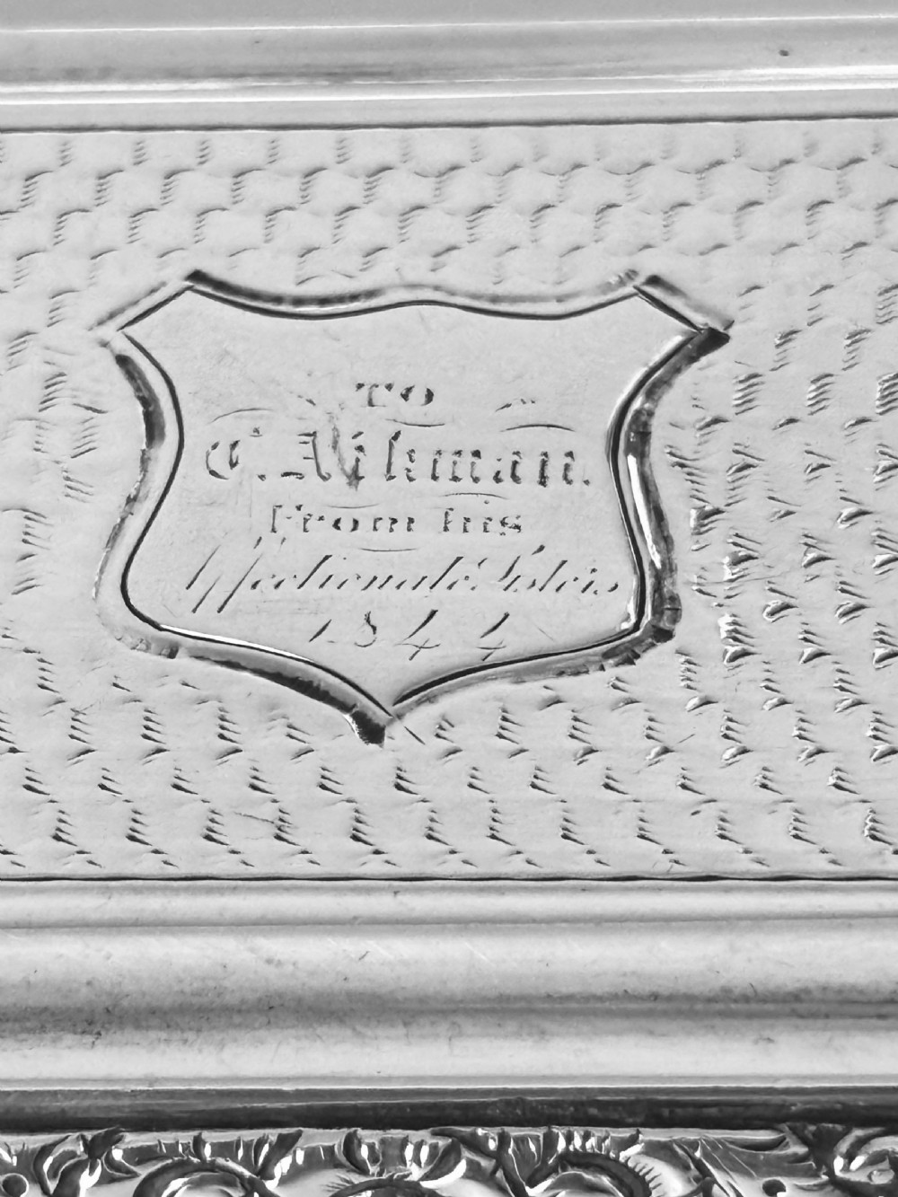 Antique Silver Early Victorian Snuff Box Francis Clark Birmingham 1841 View III
