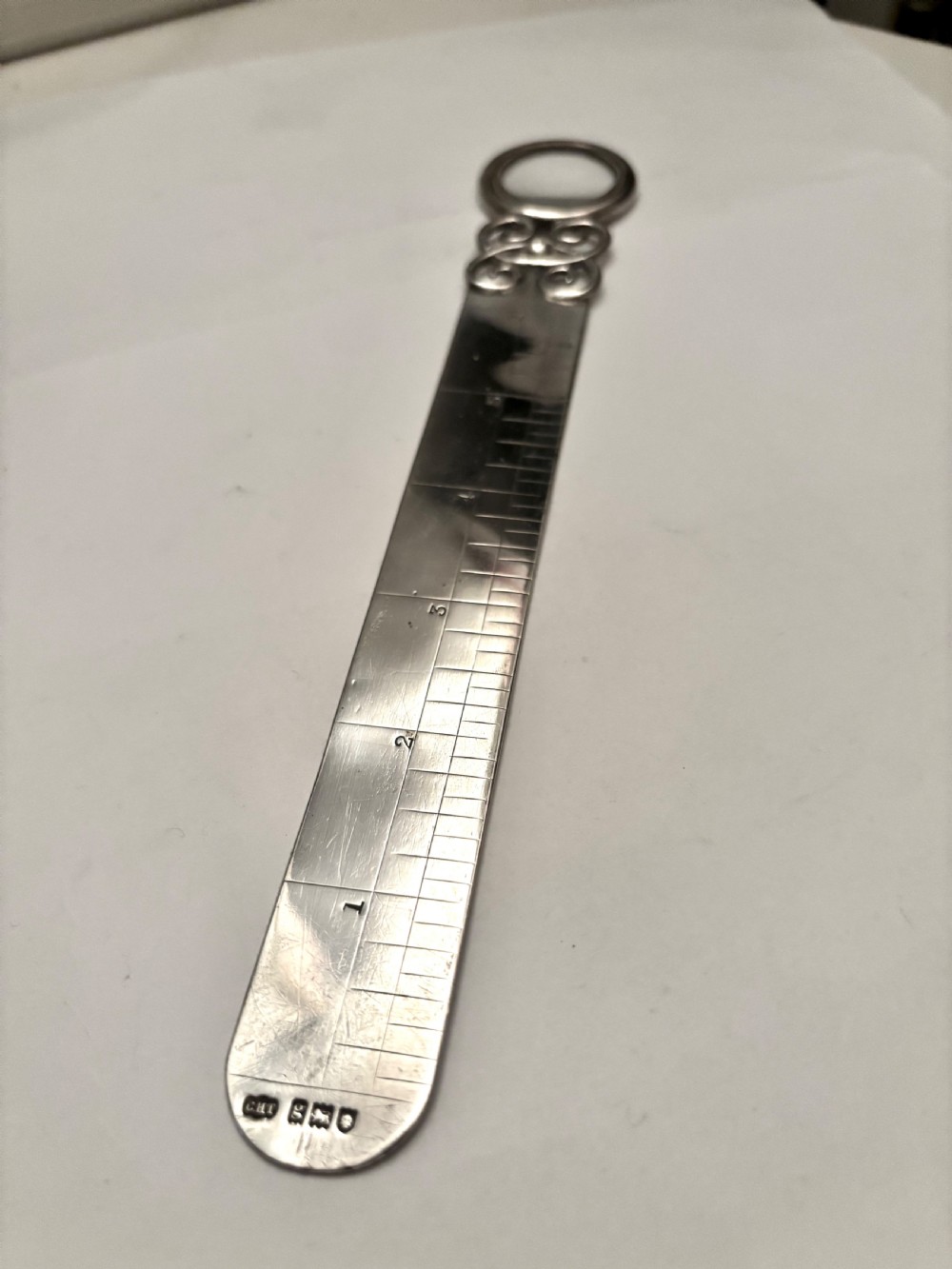 RARE Edwardian Silver RULER & MAGNIFYING GLASS London 1902 Charles Hanbury Tracy View XI