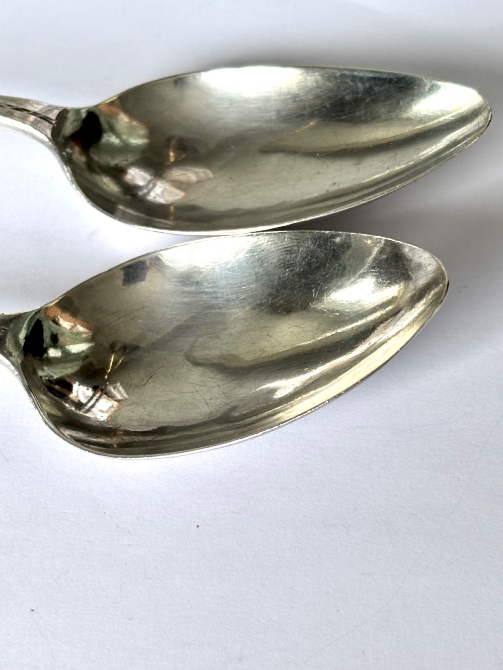 Pair of George III Bright-Cut Silver Tablespoons RICHARD FERRIS EXETER 1798 View V