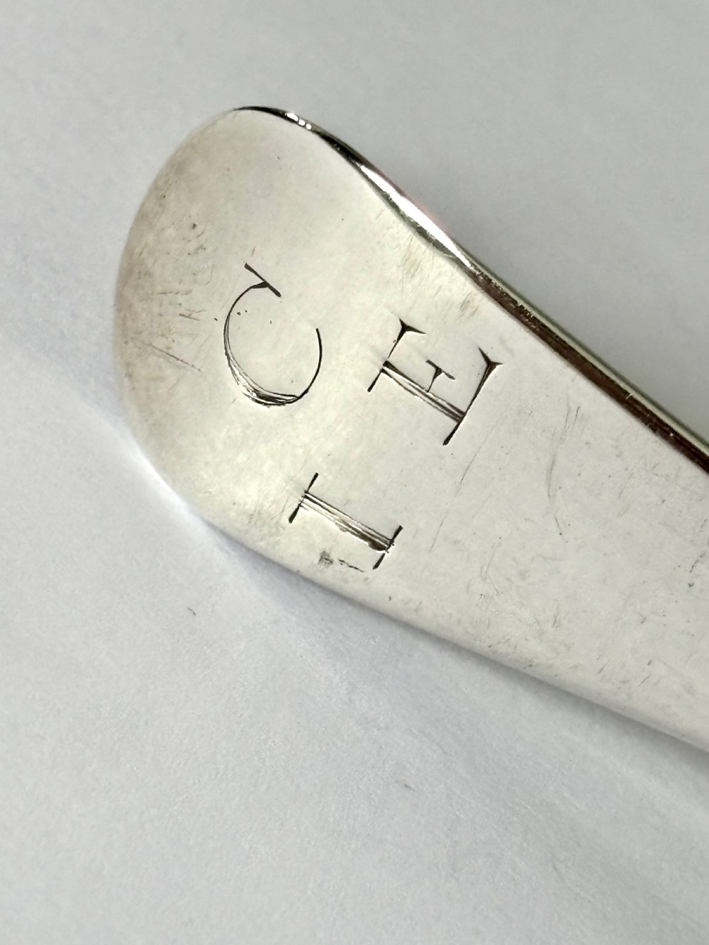 Antique George II Silver Hanoverian Tablespoon London 1736 View VII