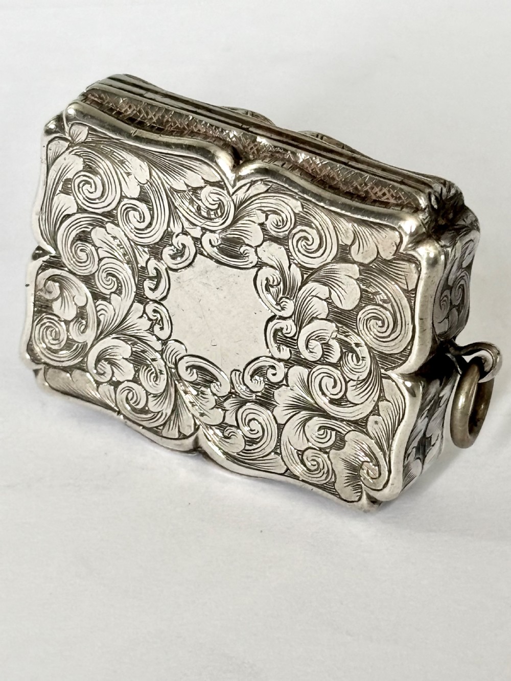 Antique Silver Gilt EARLY Victorian Vinaigrette NATHANIEL MILLS Birmingham 1840 View VI