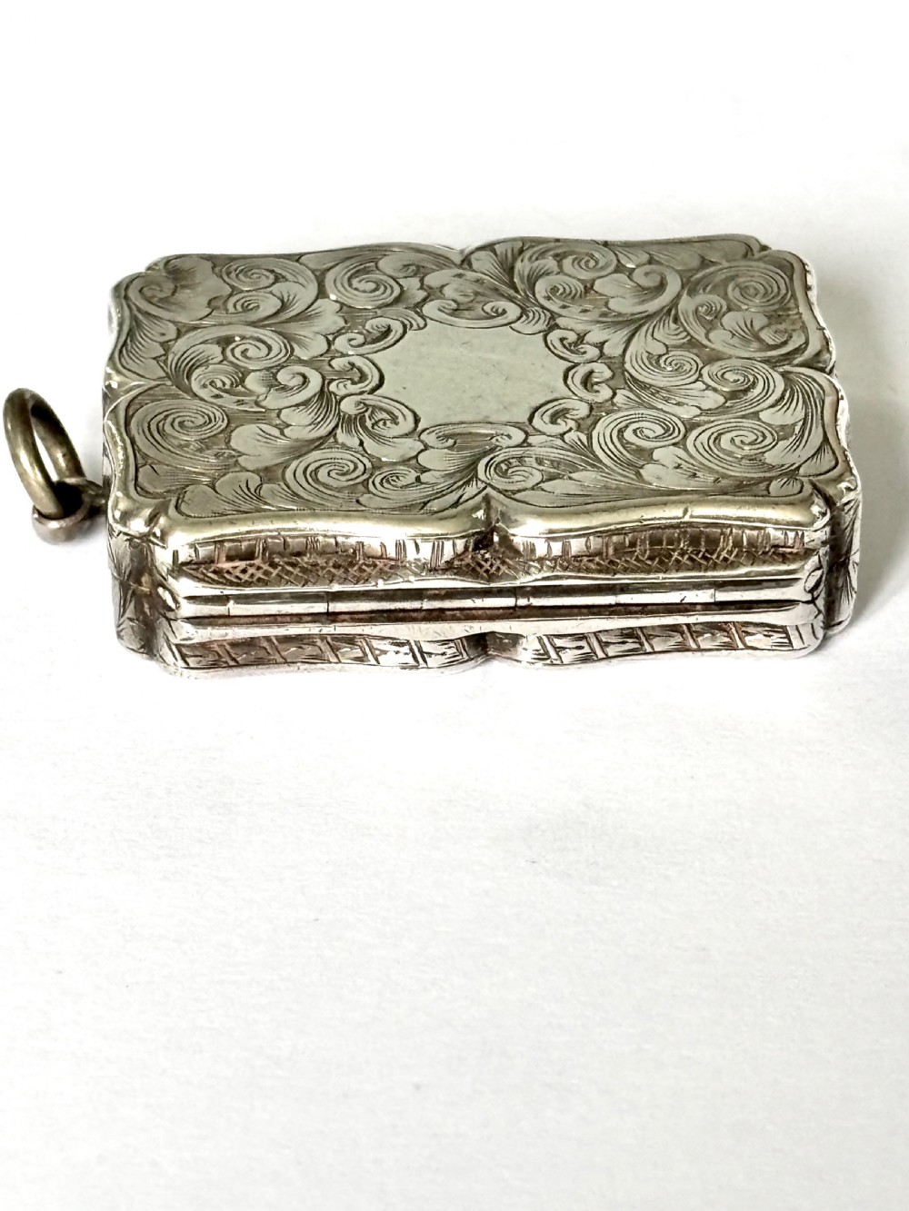 Antique Silver Gilt EARLY Victorian Vinaigrette NATHANIEL MILLS Birmingham 1840 View VIII