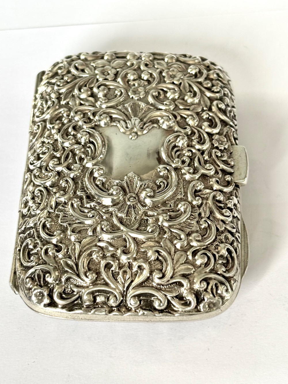 Victorian Repousse Silver Gilt Cigarette Cheroot Case HENRY MATTHEWS 1898