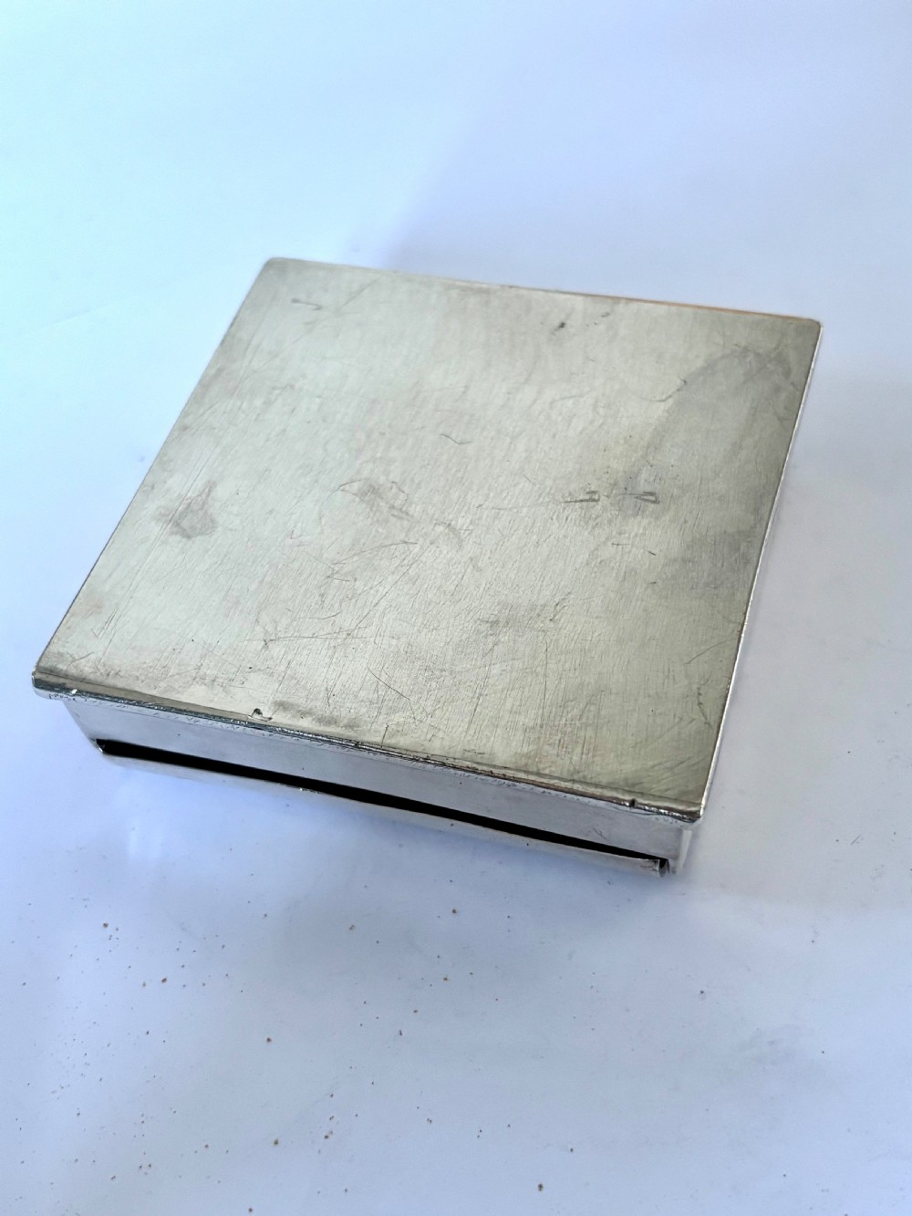 SAMPSON MORDAN Late Victorian Triple Stamp Holder Box with Sponge London 1901 View IX