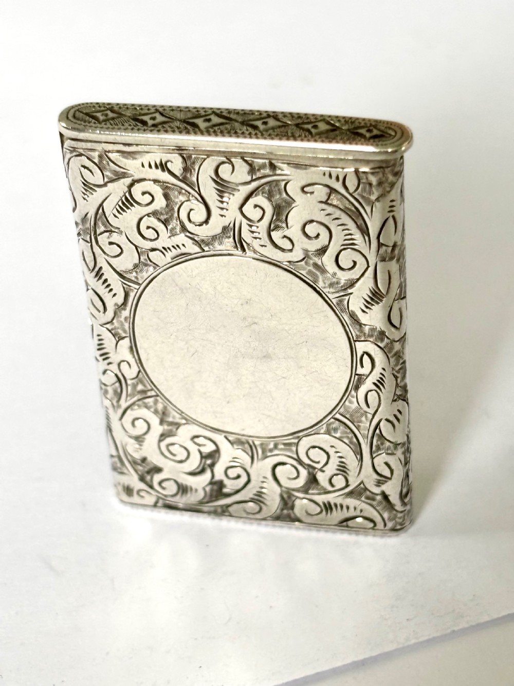Antique Victorian Silver Flip Top Vesta Case MATTHEW JOHN JESSOP London 1886 View II
