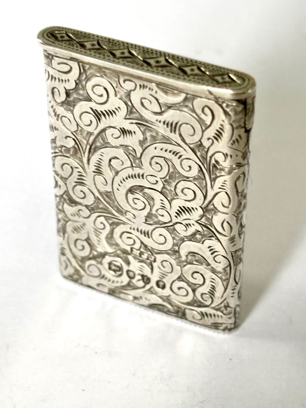 Antique Victorian Silver Flip Top Vesta Case MATTHEW JOHN JESSOP London 1886 View III
