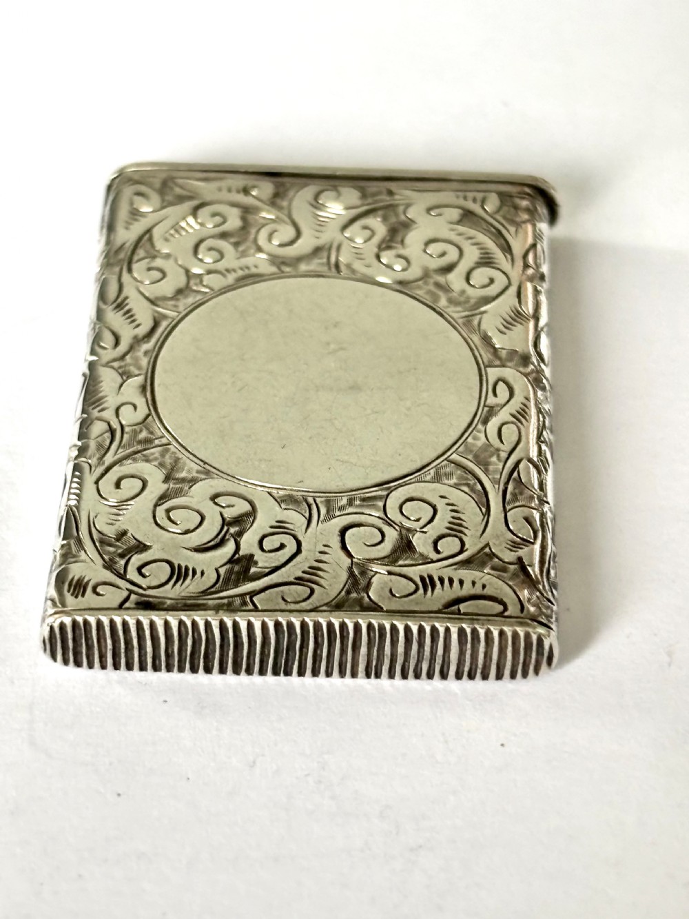 Antique Victorian Silver Flip Top Vesta Case MATTHEW JOHN JESSOP London 1886 View V