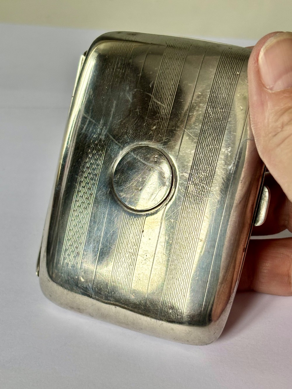 George V Silver Gilt Cigarette Cheroot Case JOSEPH GLOSTER Birmingham 1917 WWI View IV