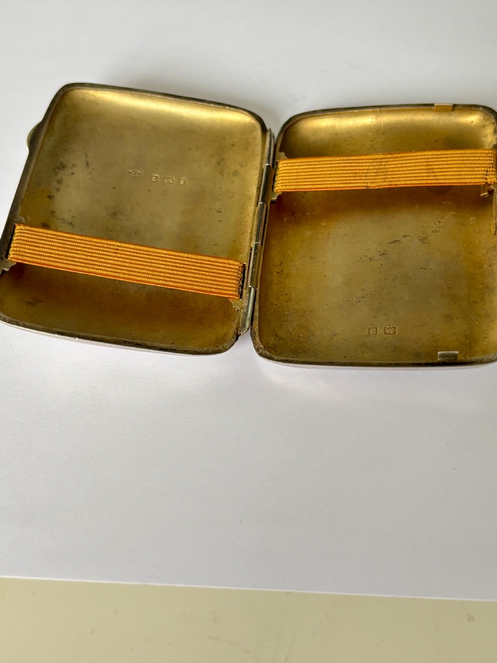 George V Silver Gilt Cigarette Cheroot Case JOSEPH GLOSTER Birmingham 1917 WWI View V