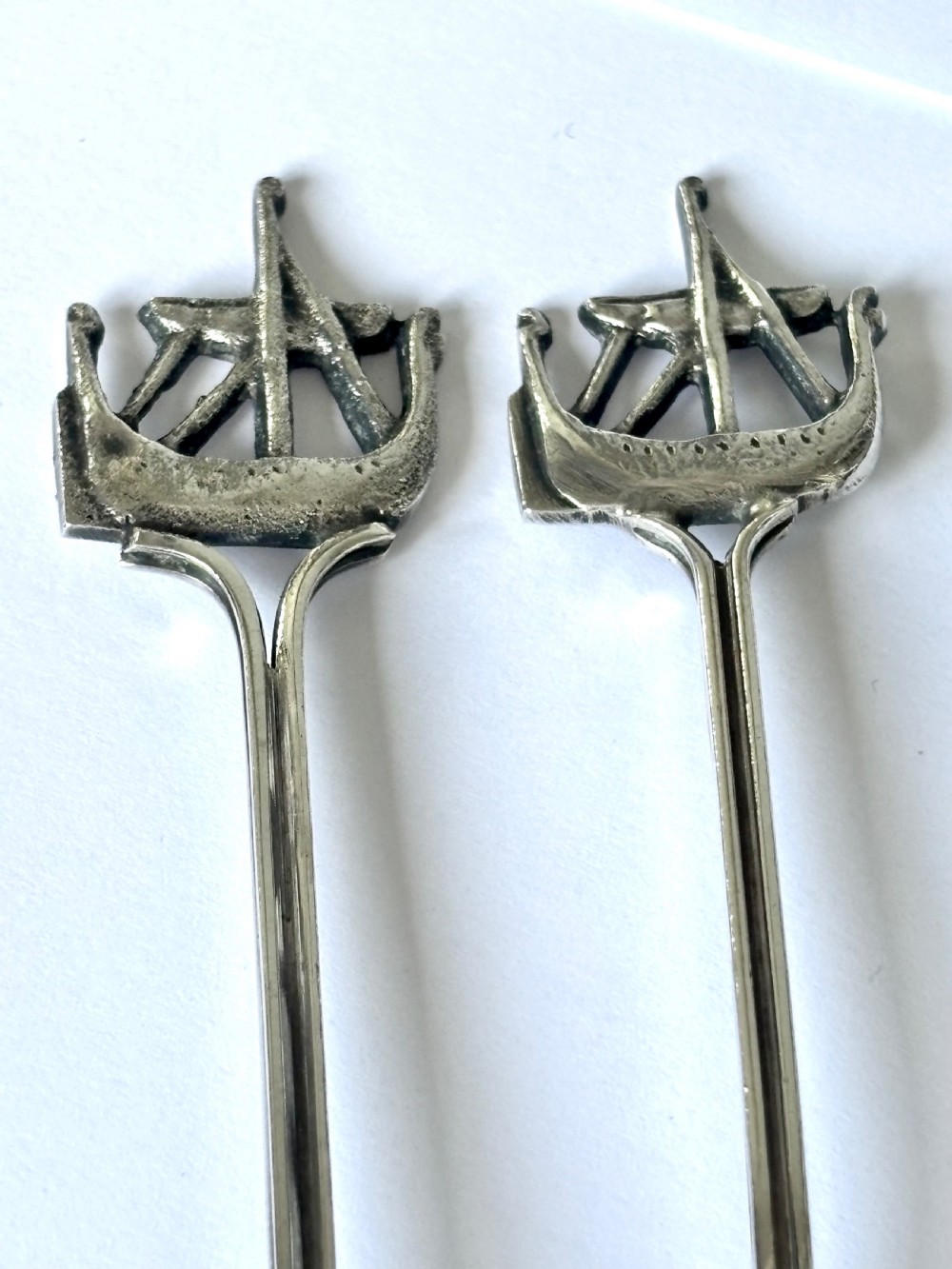 Antique Scottish IONA Silver Spoon & Pickle fork GILMOUR & WATSON Glasgow 1913 View III