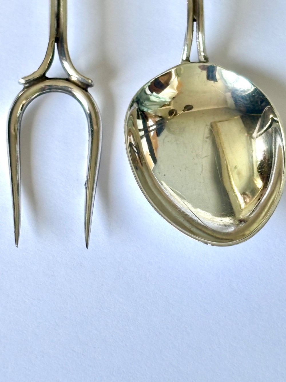 Antique Scottish IONA Silver Spoon & Pickle fork GILMOUR & WATSON Glasgow 1913 View IV