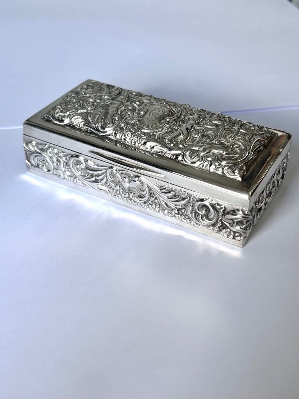 Antique Silver Dressing Table Trinket Box GOLDSMITHS & SILVERSMITHS London 1924