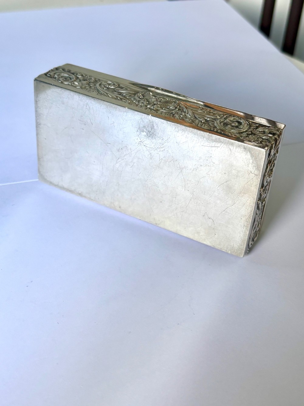 Antique Silver Dressing Table Trinket Box GOLDSMITHS & SILVERSMITHS London 1924 View VI