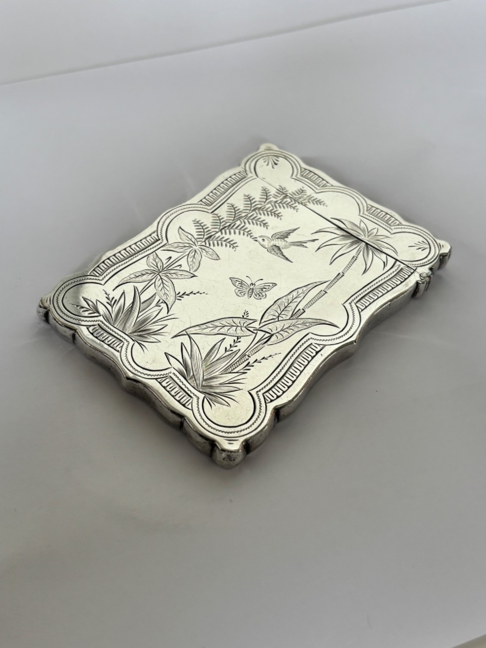 Victorian AESTHETIC Silver Calling Card Case HILLIARD & THOMASON 1882 View VII