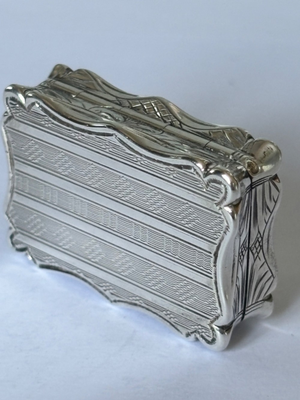Antique Silver Gilt Victorian Vinaigrette Birmingham 1857 Edward Smith View II