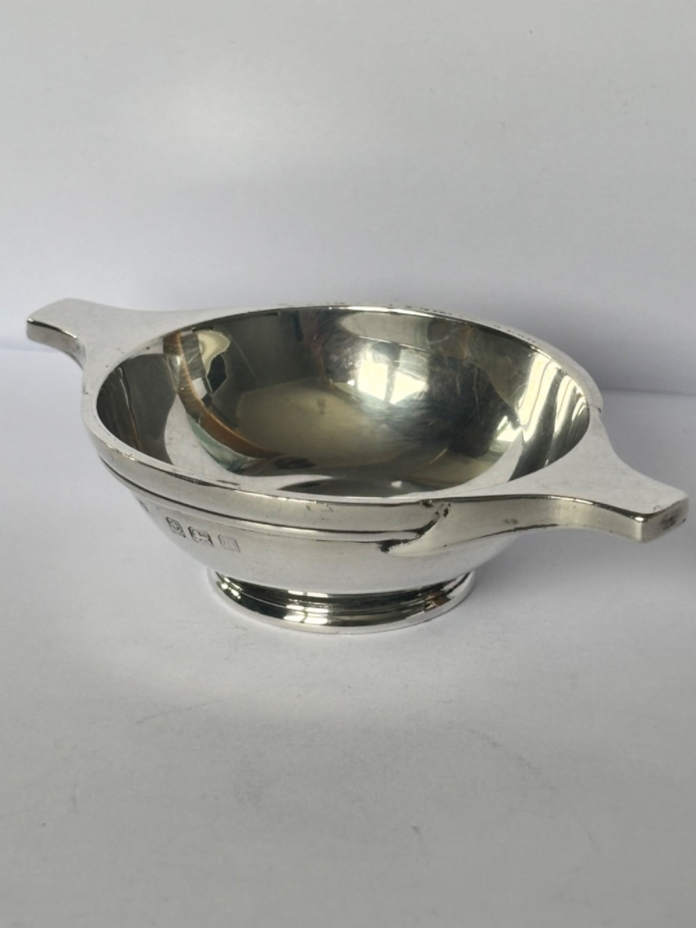 Edwardian Small Sterling Silver Quaich, Birmingham 1909 William Aitken View VII