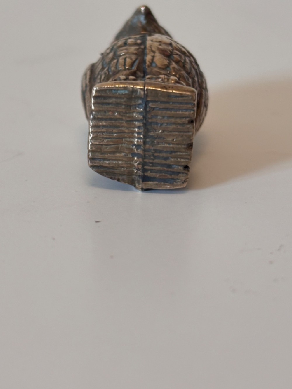 Antique NOVELTY Brass OWL Vesta Case Match Safe Case View VIII