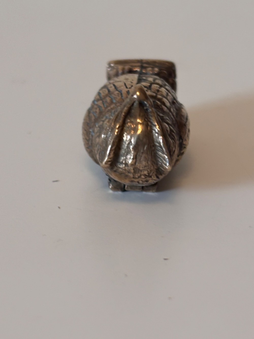 Antique NOVELTY Brass OWL Vesta Case Match Safe Case View IX