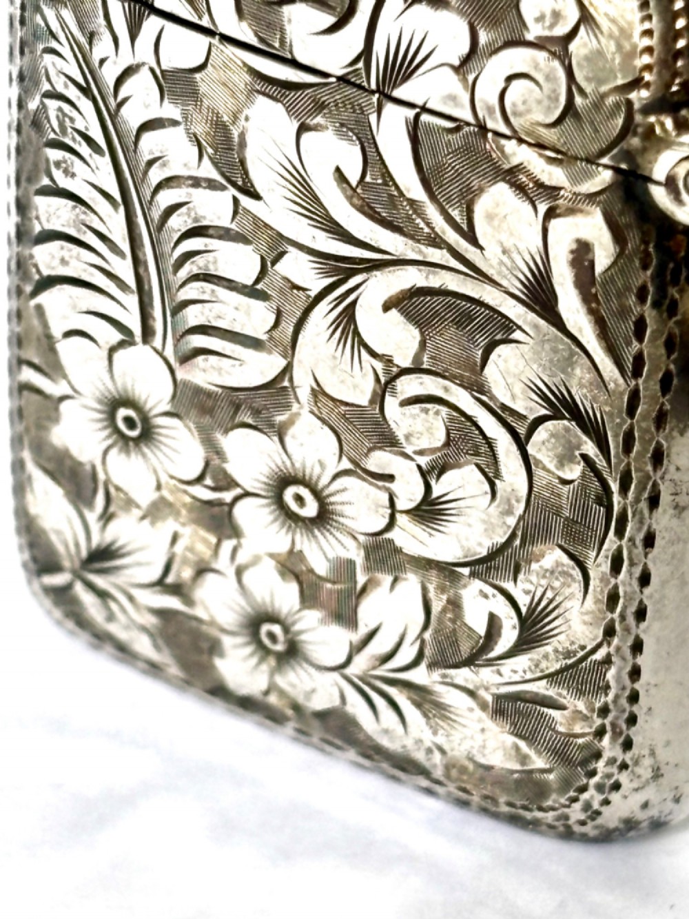Antique Edwardian Silver Gilt Vesta Case JOHN ROSE Birmingham 1902 View II