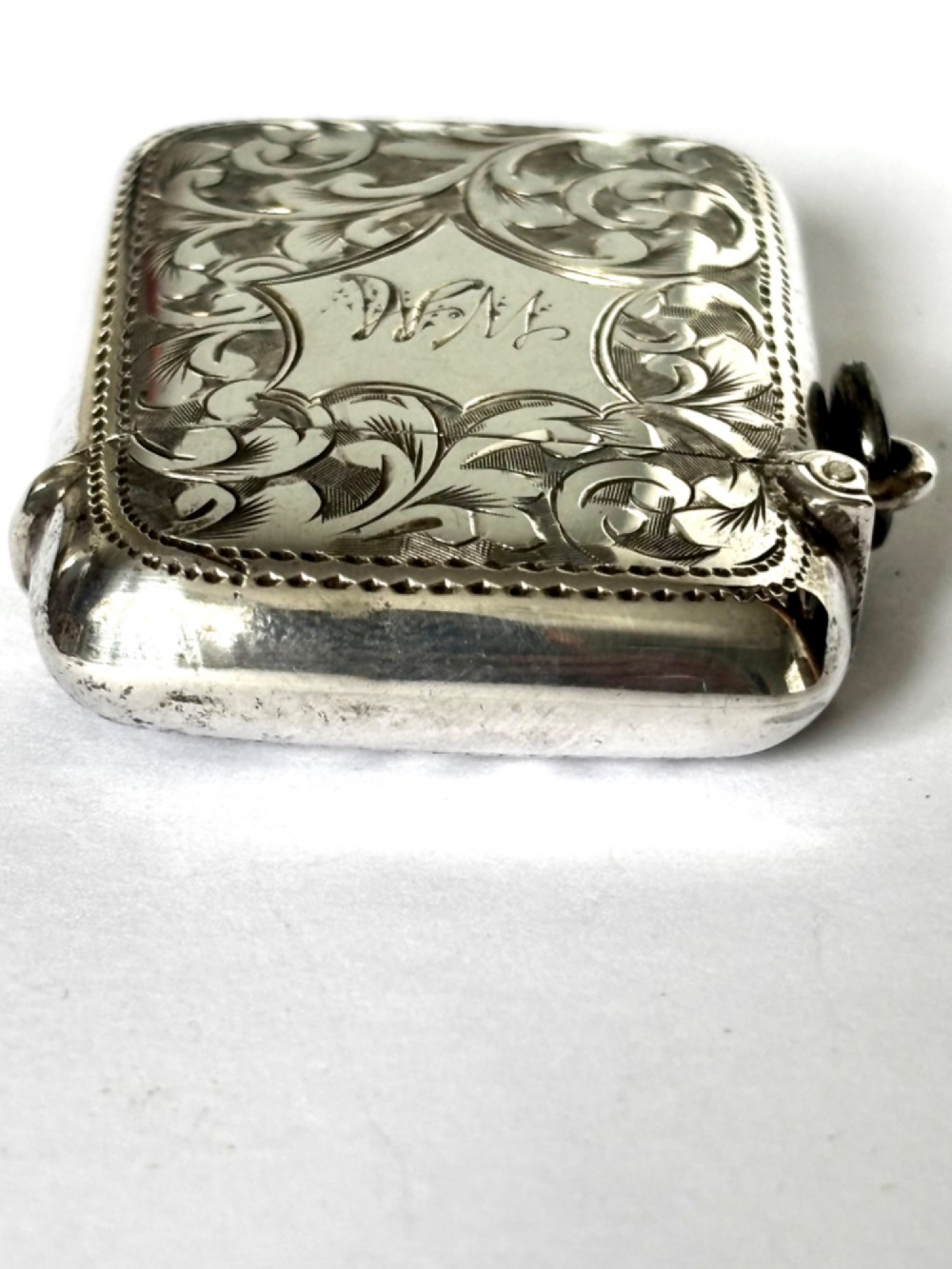 Antique Edwardian Silver Gilt Vesta Case JOHN ROSE Birmingham 1902 View IV