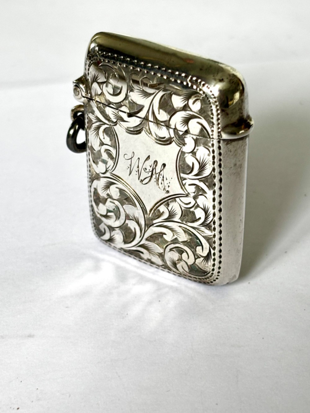 Antique Edwardian Silver Gilt Vesta Case JOHN ROSE Birmingham 1902 View VI