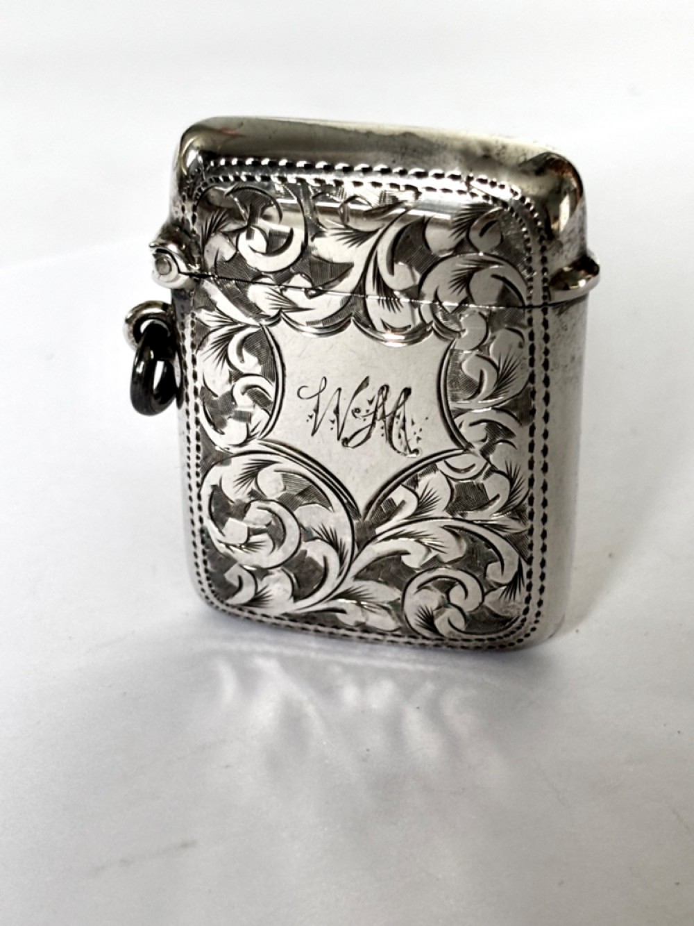 Antique Edwardian Silver Gilt Vesta Case JOHN ROSE Birmingham 1902 View VII