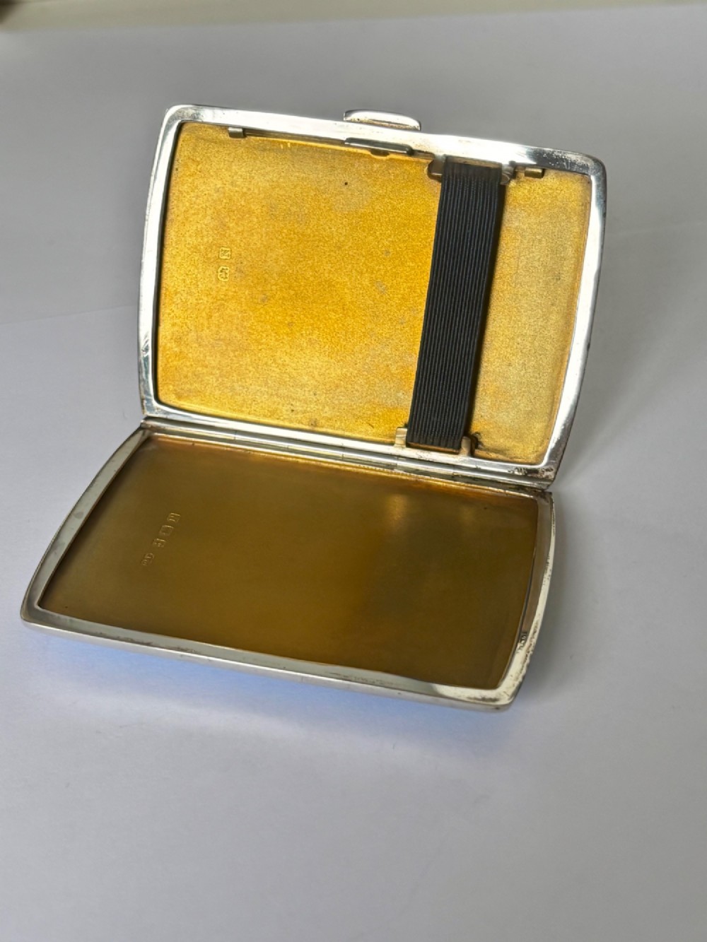 ART DECO Silver & Blue Enamel SUNBURST Cigarette Case DEAKIN & FRANCIS 1937 View VII