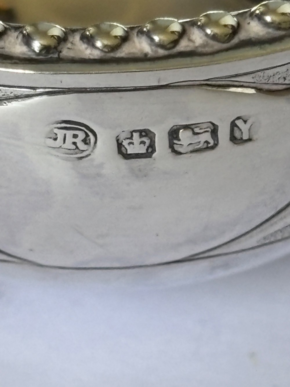 A Beautiful Pair of Victorian Silver Salts Sheffield 1891 JOHN ROUND View IV