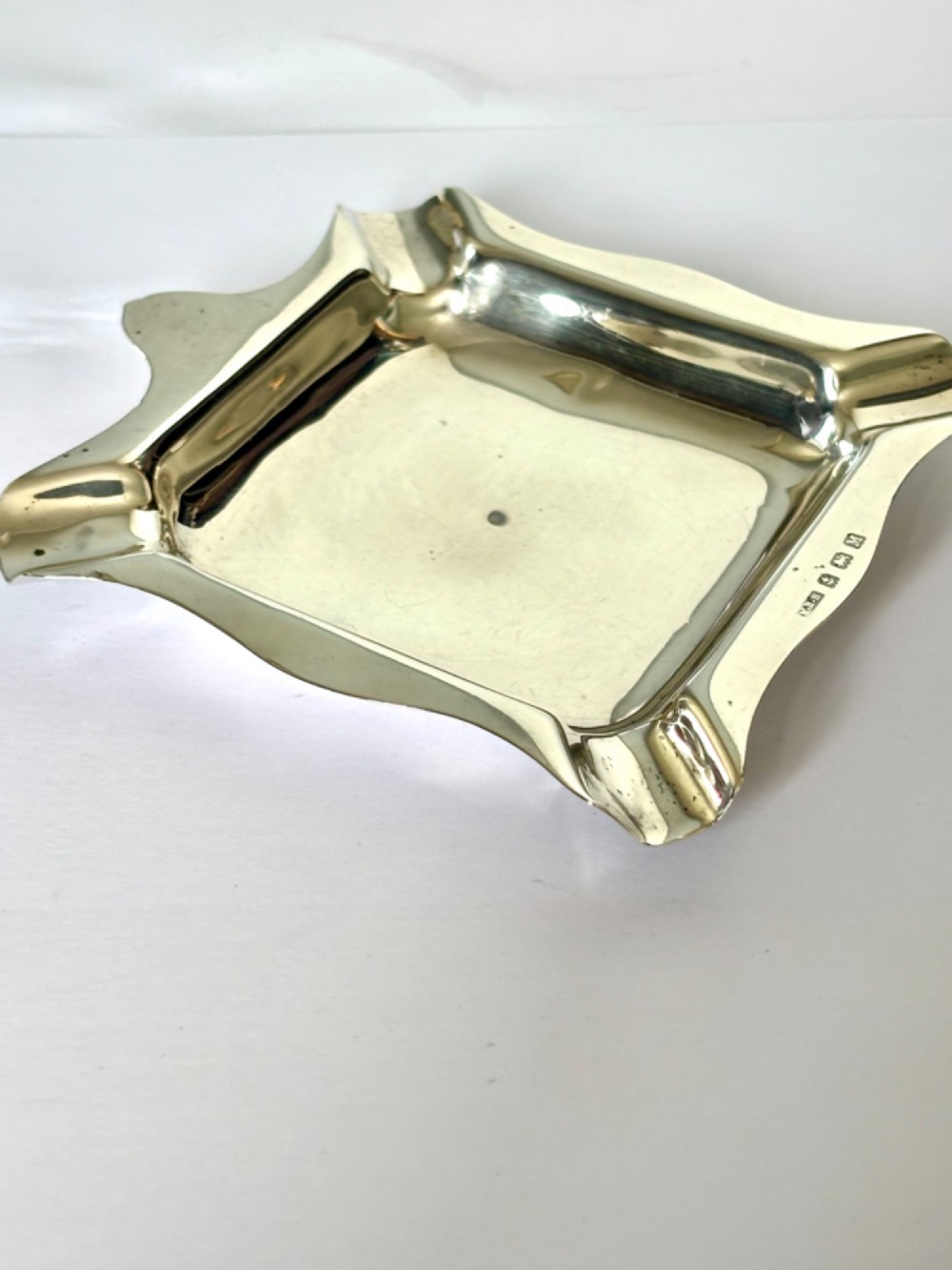Antique ART DECO Silver Ashtray WILLIAM HAIR HASELER Birmingham 1936 View IV