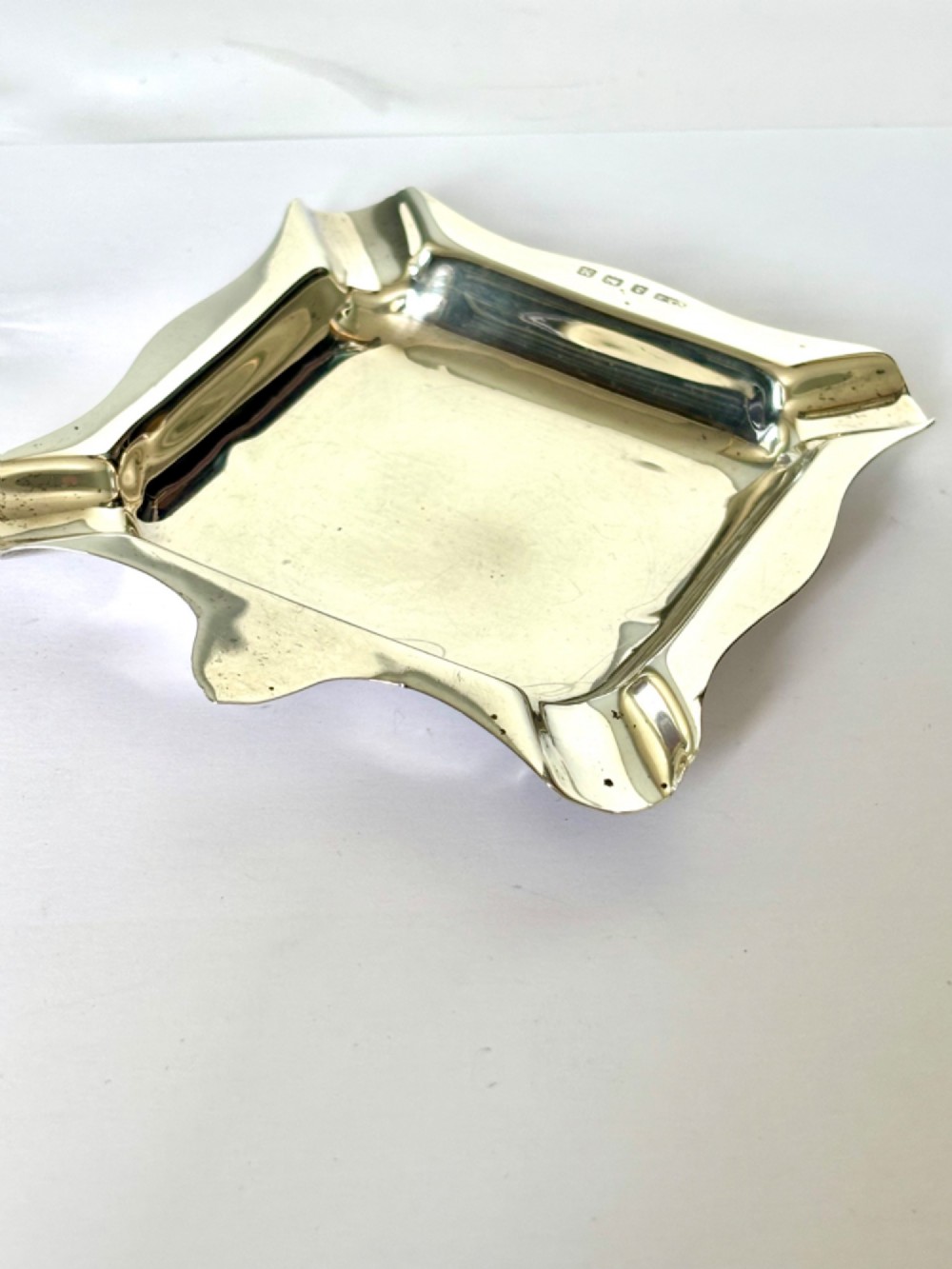 Antique ART DECO Silver Ashtray WILLIAM HAIR HASELER Birmingham 1936 View V