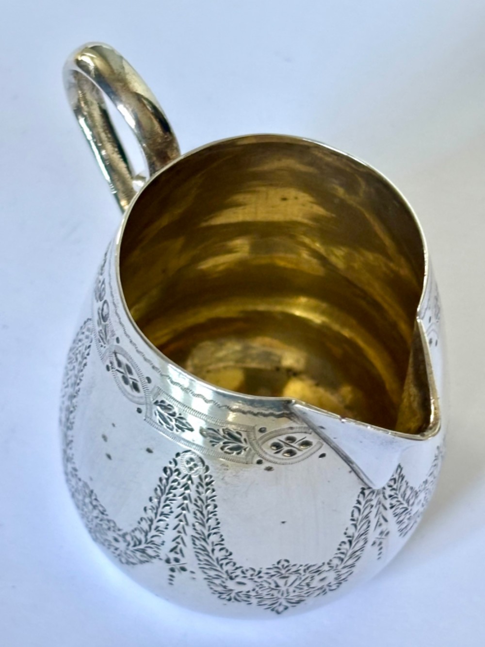 Victorian Silver Sparrow Beak Milk Cream Jug HENRY HOLLAND London 1878 View II