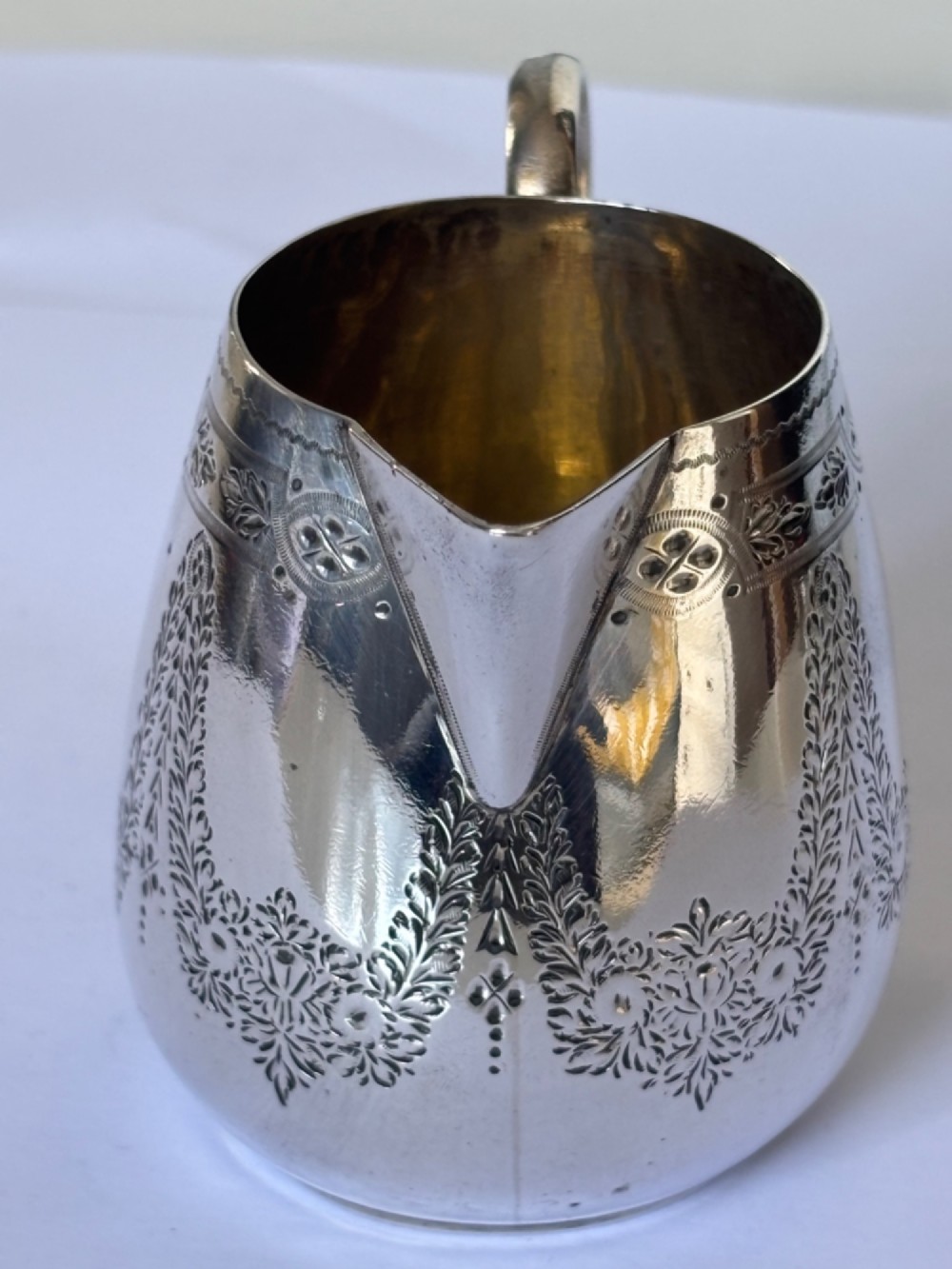 Victorian Silver Sparrow Beak Milk Cream Jug HENRY HOLLAND London 1878 View III