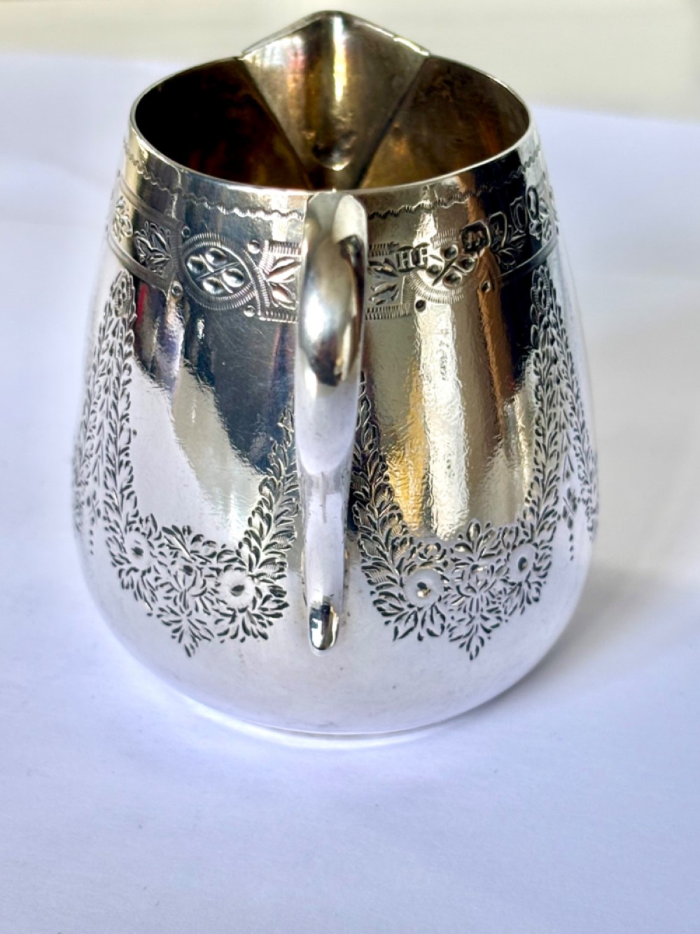 Victorian Silver Sparrow Beak Milk Cream Jug HENRY HOLLAND London 1878 View VIII