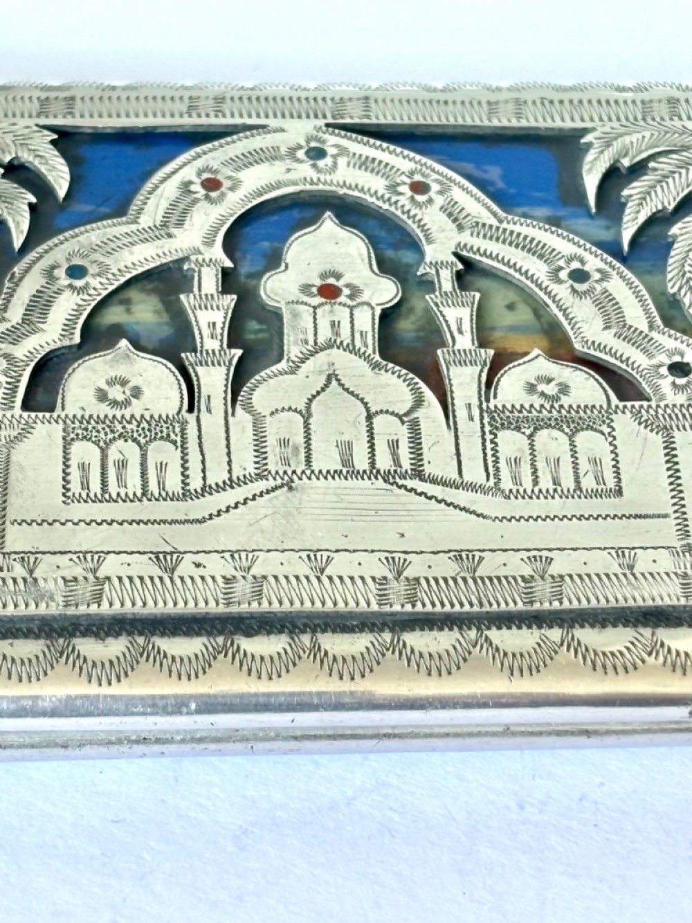 WWII POW North AFRICA EGYPT Aluminium Cigarette Case MOSQUE SPHINX LILI MARLEEN View IV