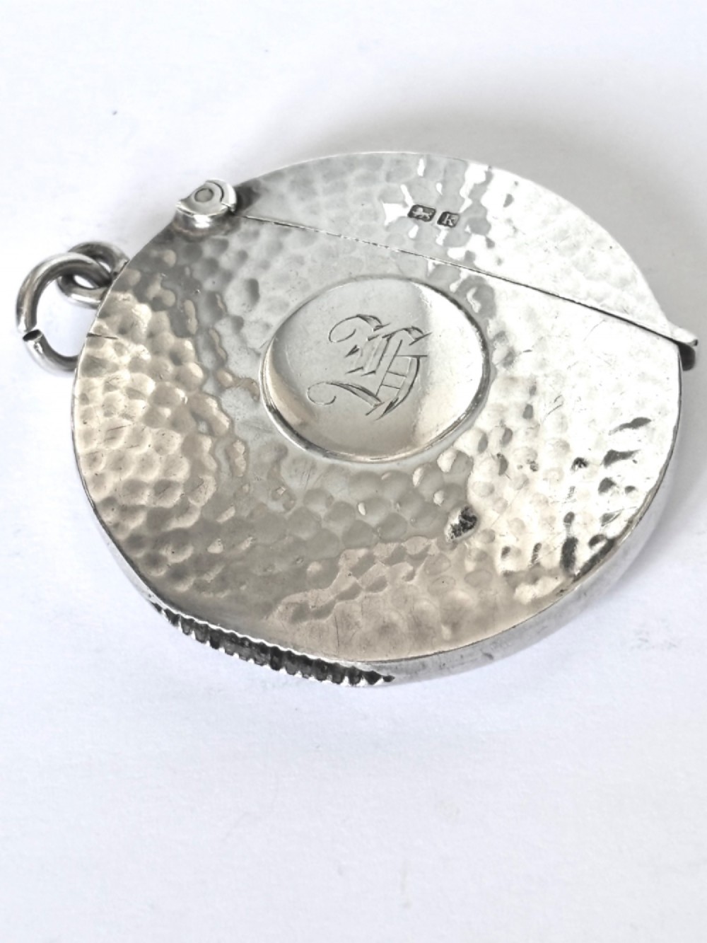 Antique Edwardian Silver GOLF BALL Vesta Case A & J ZIMMERMAN Birmingham 1909