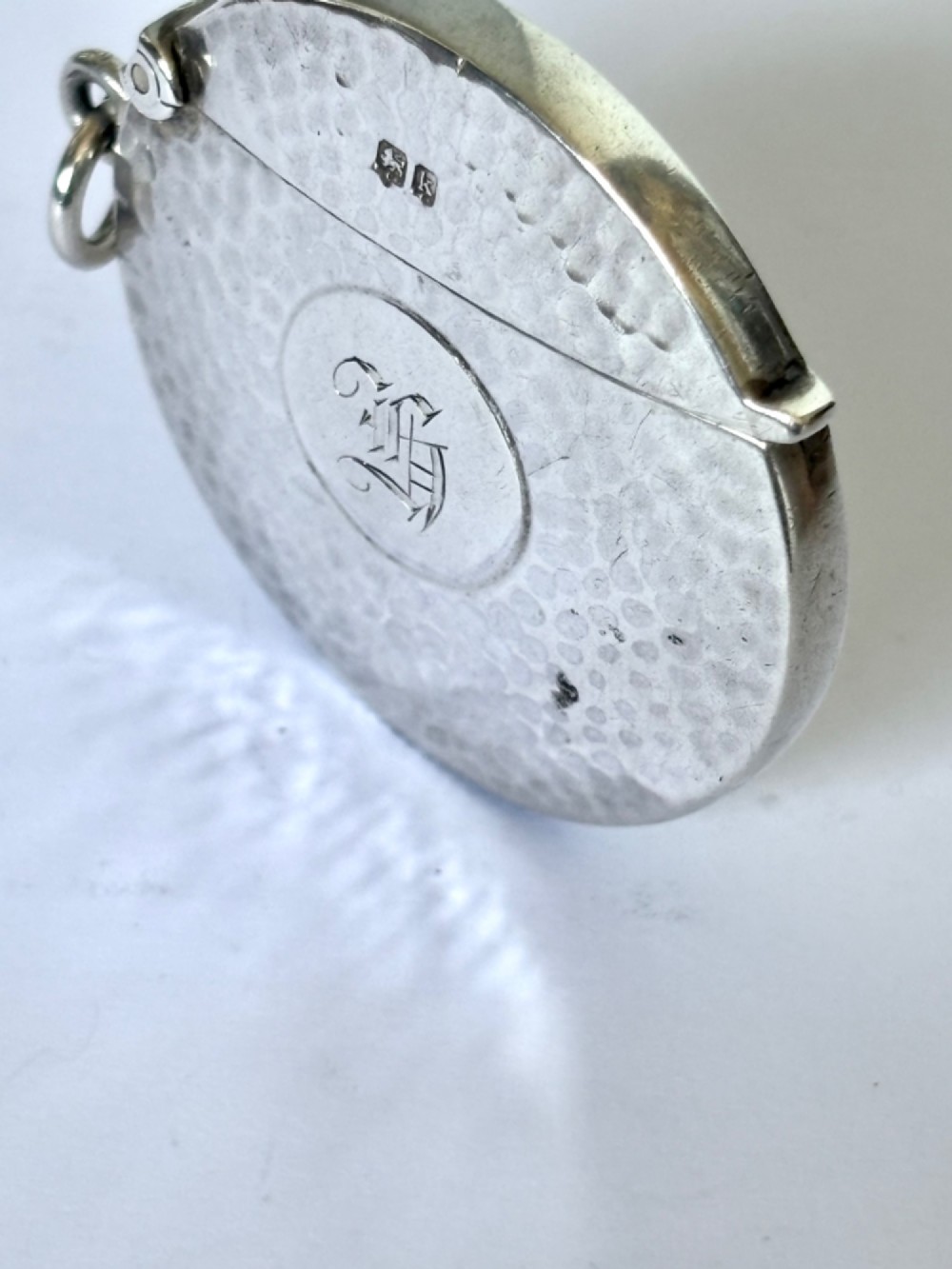 Antique Edwardian Silver GOLF BALL Vesta Case A & J ZIMMERMAN Birmingham 1909 View II