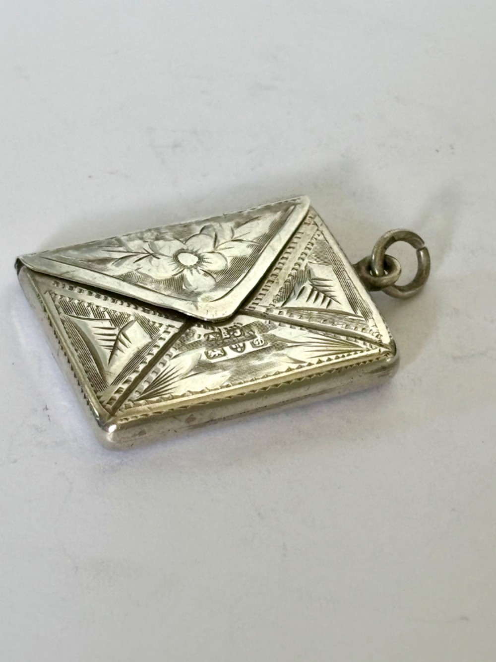 Antique Edwardian Solid Silver Envelope Stamp Case CHESTER 1904 AE JENKINS