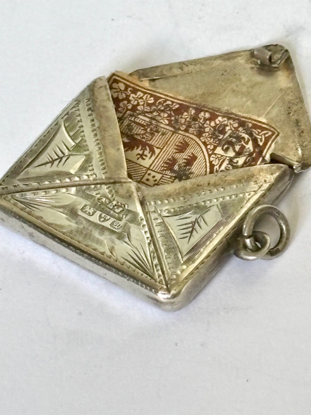 Antique Edwardian Solid Silver Envelope Stamp Case CHESTER 1904 AE JENKINS View III