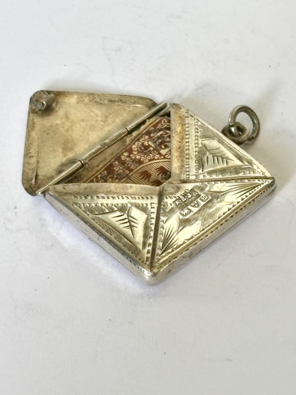 Antique Edwardian Solid Silver Envelope Stamp Case CHESTER 1904 AE JENKINS View IV