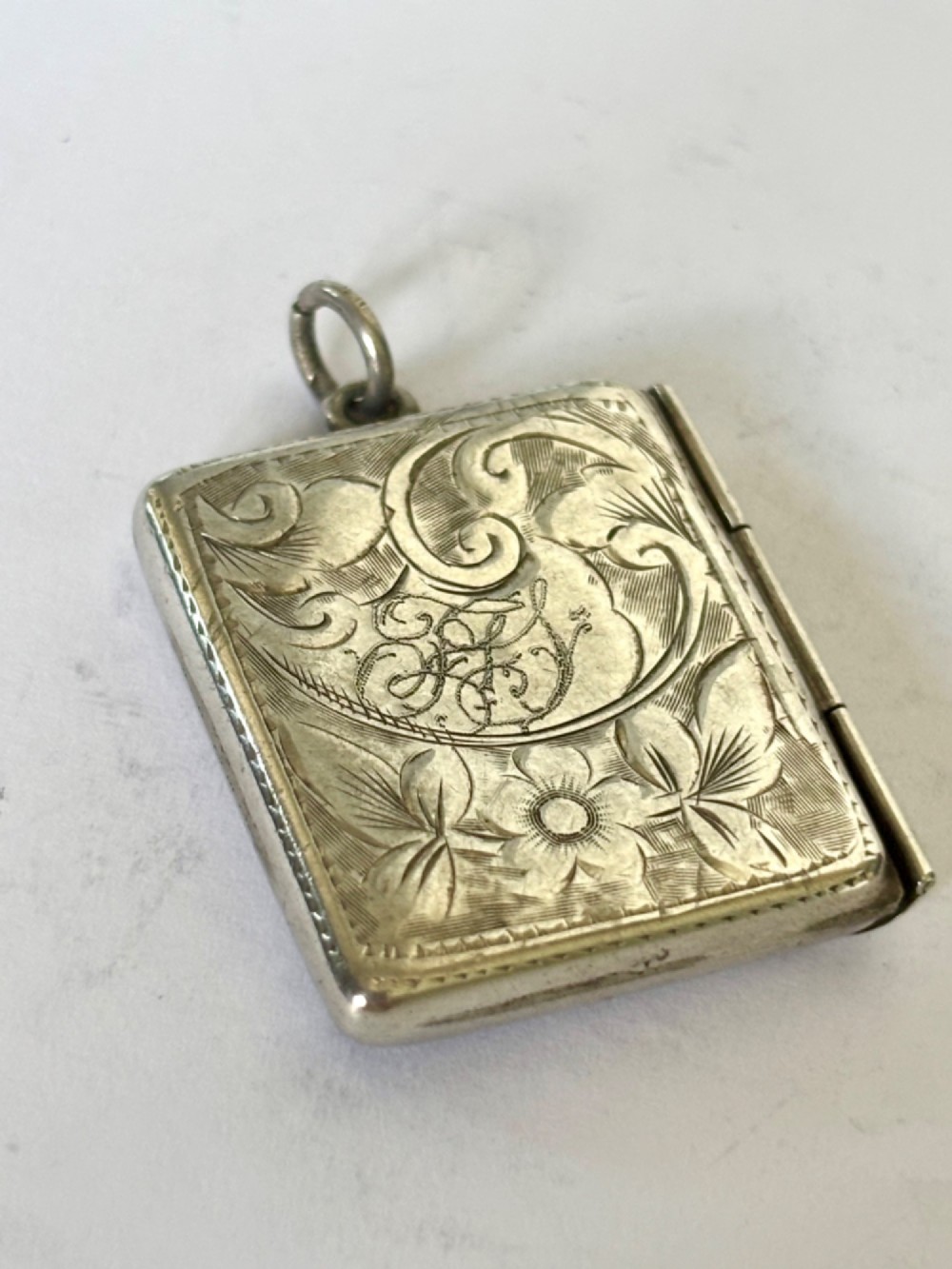 Antique Edwardian Solid Silver Envelope Stamp Case CHESTER 1904 AE JENKINS View VI