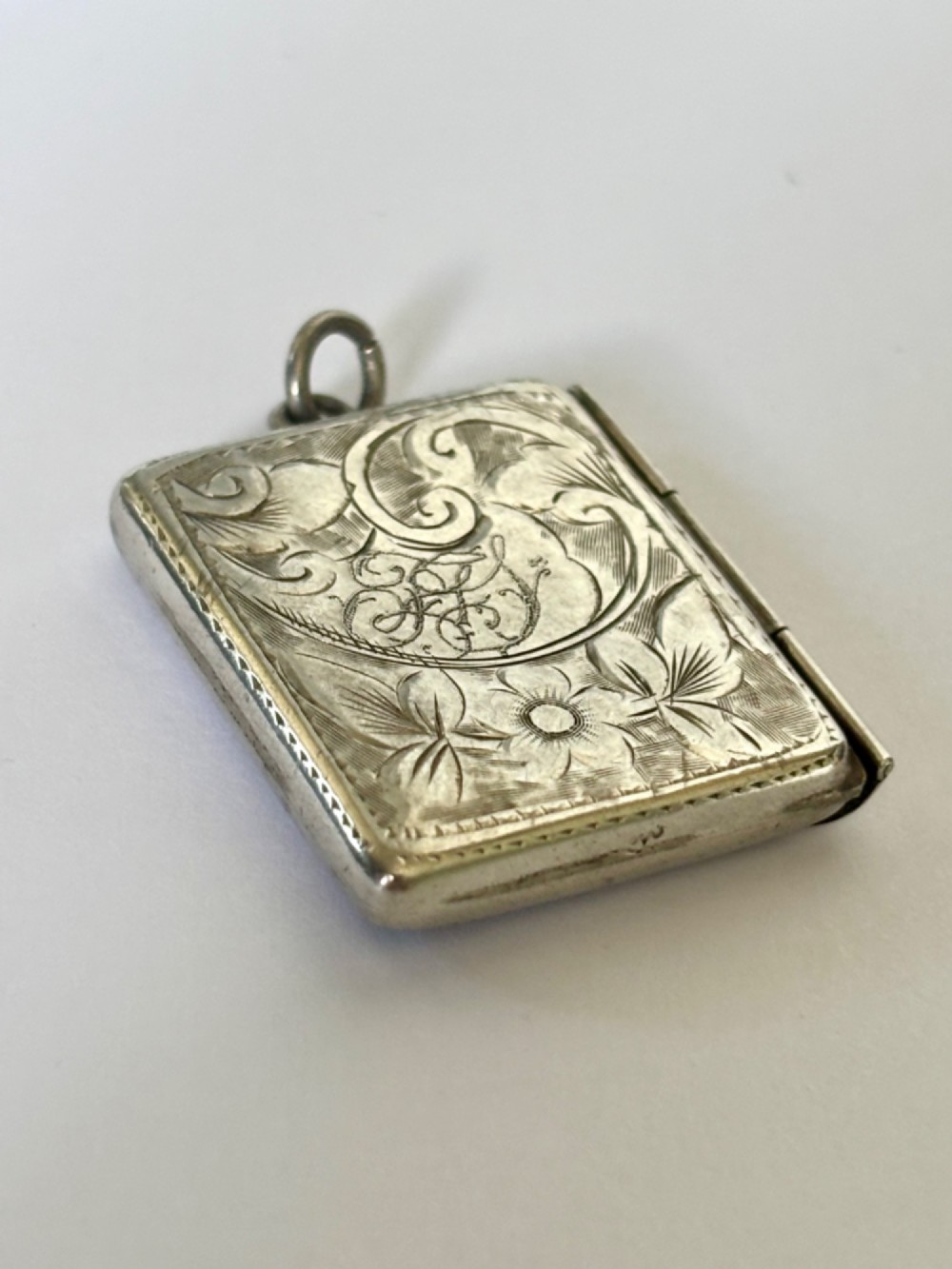 Antique Edwardian Solid Silver Envelope Stamp Case CHESTER 1904 AE JENKINS View VII