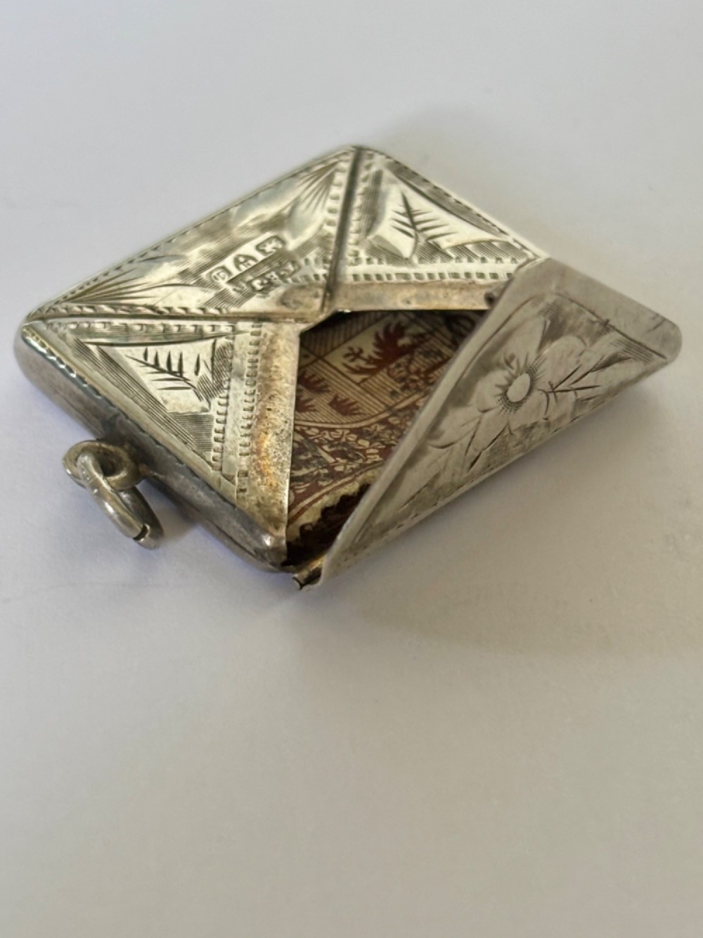 Antique Edwardian Solid Silver Envelope Stamp Case CHESTER 1904 AE JENKINS View X