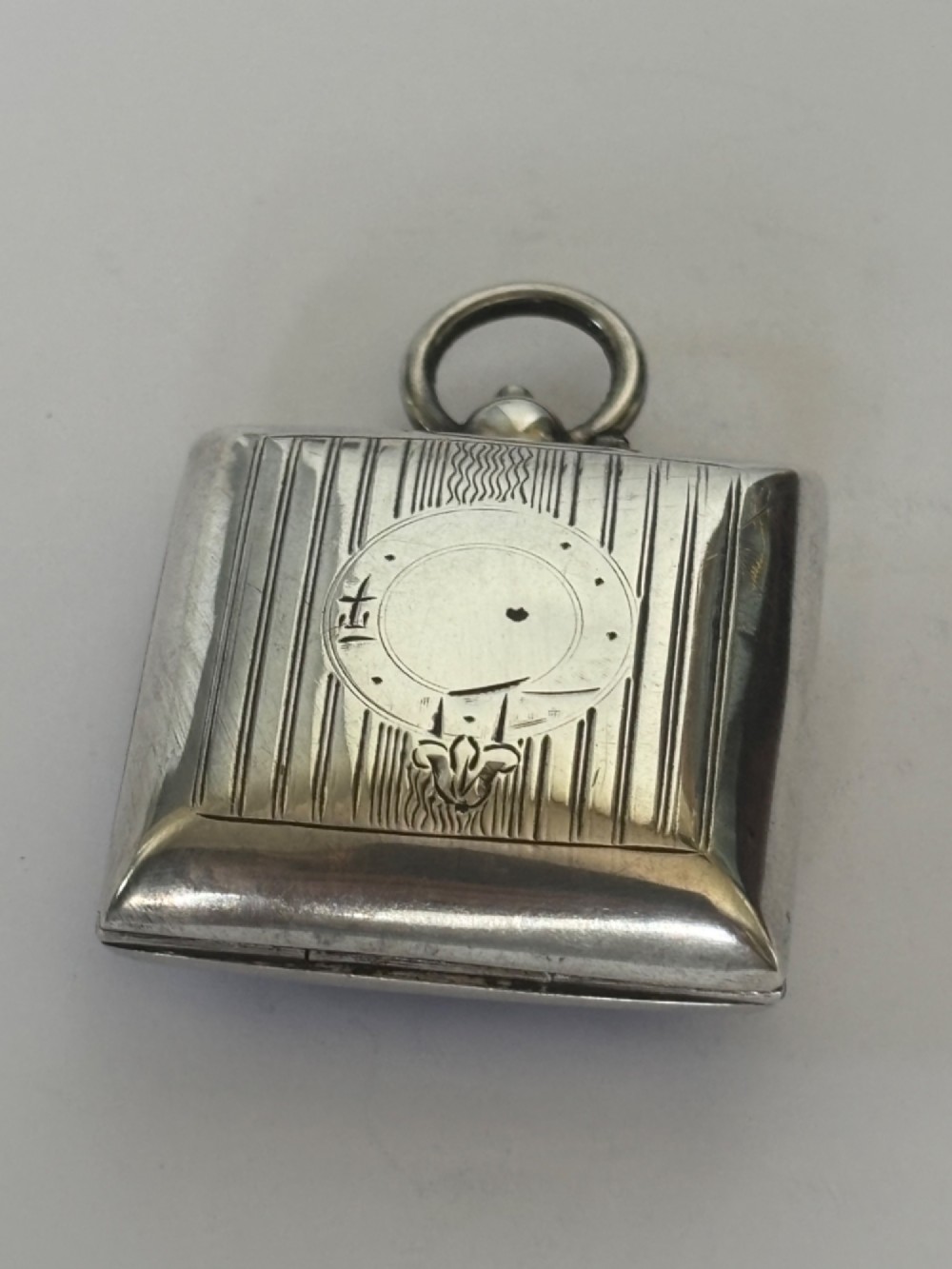 George V SILVER Square Sovereign Case BIRMINGHAM 1910 EJ HOULSTON