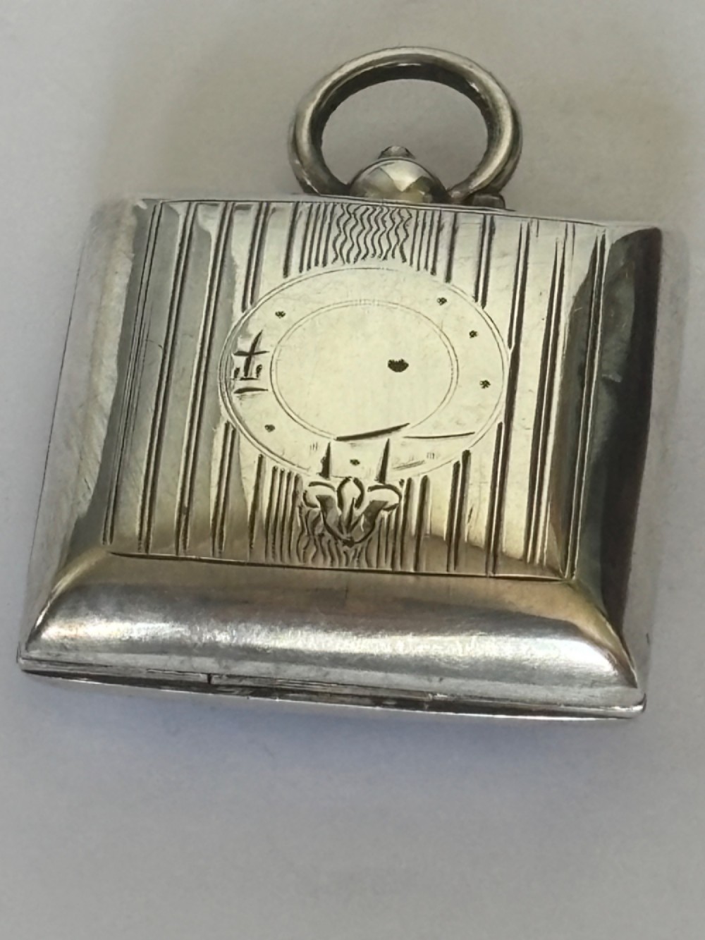 George V SILVER Square Sovereign Case BIRMINGHAM 1910 EJ HOULSTON View II
