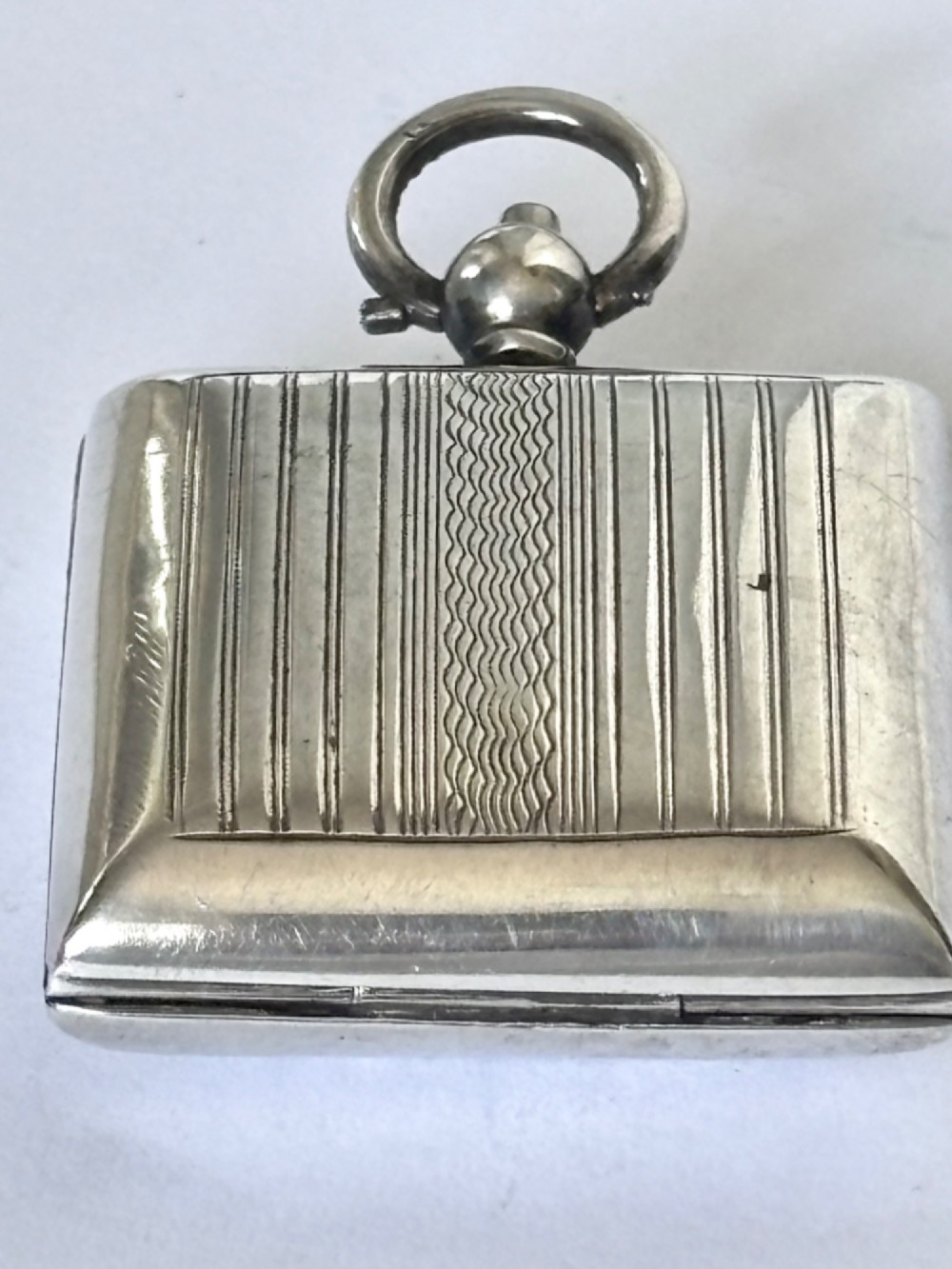 George V SILVER Square Sovereign Case BIRMINGHAM 1910 EJ HOULSTON View III