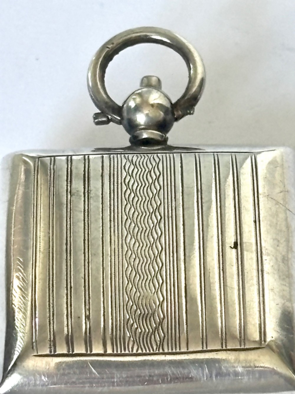 George V SILVER Square Sovereign Case BIRMINGHAM 1910 EJ HOULSTON View IV