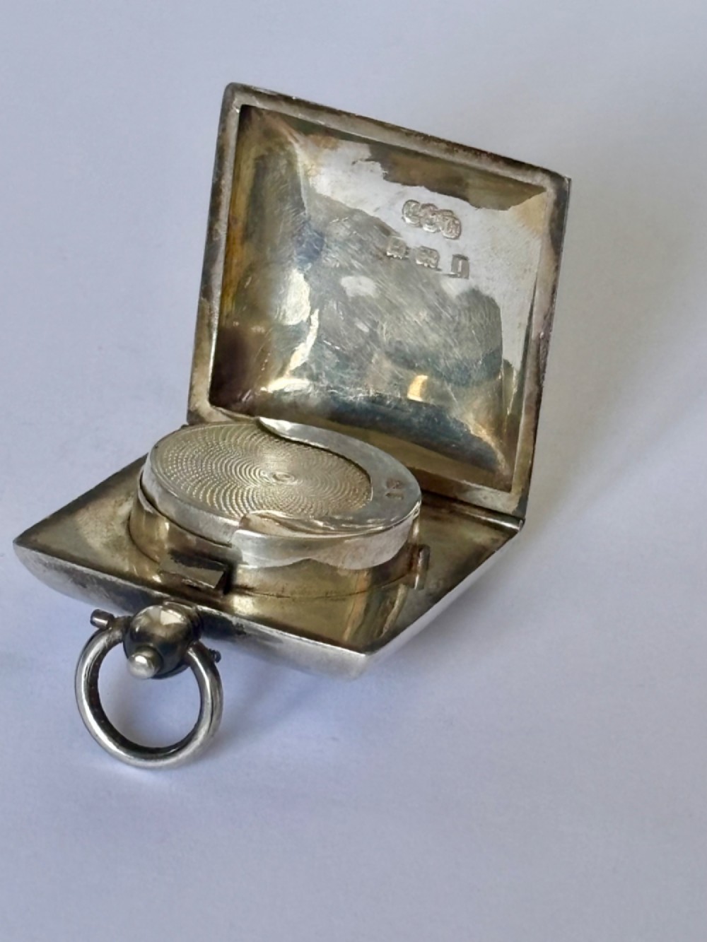 George V SILVER Square Sovereign Case BIRMINGHAM 1910 EJ HOULSTON View V