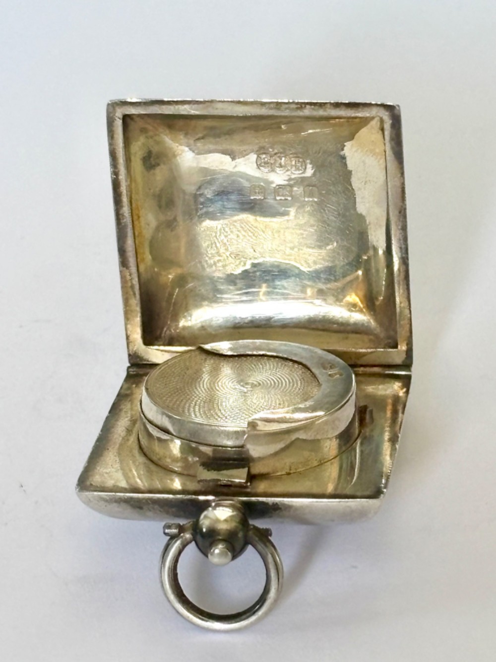 George V SILVER Square Sovereign Case BIRMINGHAM 1910 EJ HOULSTON View VI